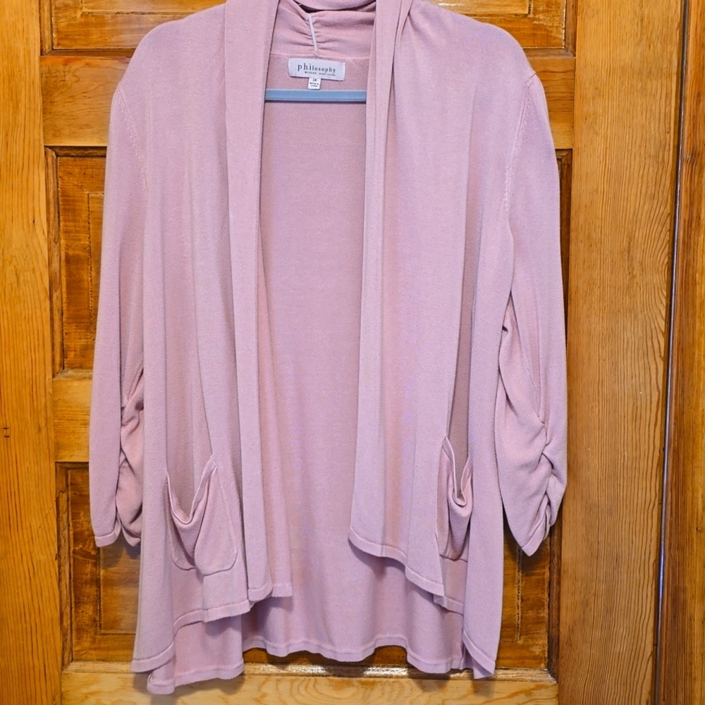 Philosophy Pink Cardigan  3X